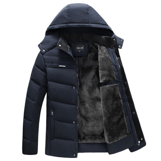 Windproof Rainproof Winter Men Outwear Collar Warm Cotton Dad's Cotton Coat Down Coat Thick Parka Clothing Long