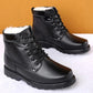 Leather Cotton Boots Men's Winter Non-slip Wool Boots Warm Cotton Shoes Men's Snow Boots Outdoor Combat Men's Boots
