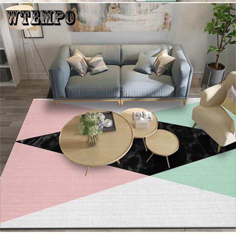 Nordic Modern Simplicity Carpet Bedroom Tea Table Rugs Non-slip Geometric Patterns Carpets