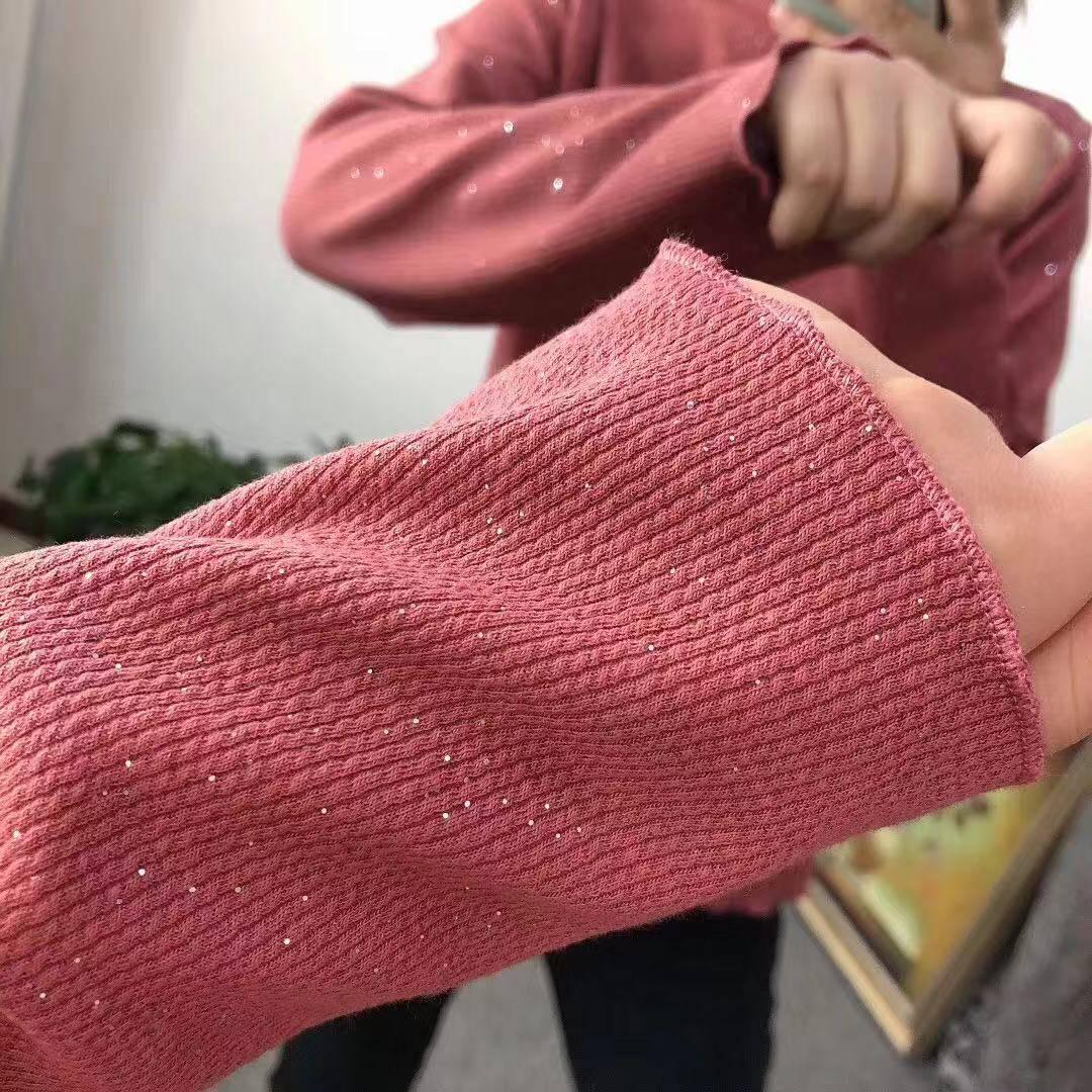 Winter Starry Bottom Shirt Thin Wild Long-sleeve Solid Color Knitted Thin Sweater Outwear