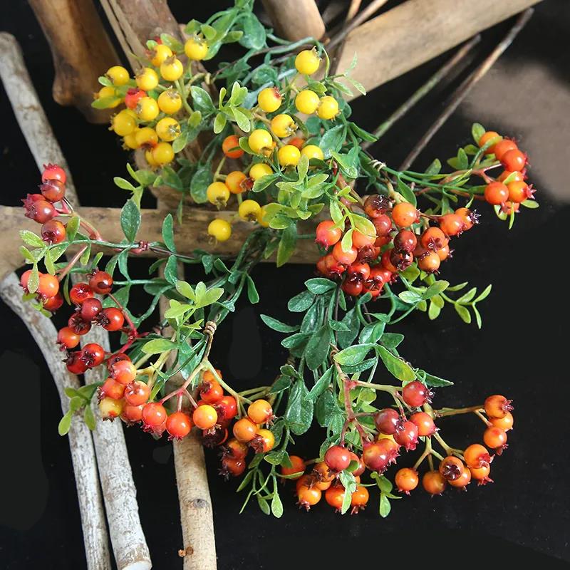 Artificial Green Plant Olive Fruit Red Fruit Berry Bean Branch Home Living Room Christmas Decoration Flower Fake Flower Decoration Furnishings