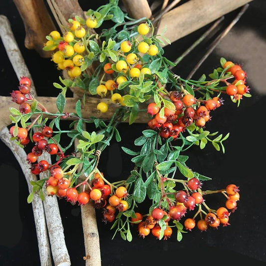 Artificial Green Plant Olive Fruit Red Fruit Berry Bean Branch Home Living Room Christmas Decoration Flower Fake Flower Decoration Furnishings