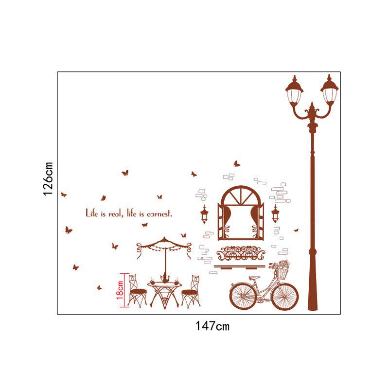 [Wall sticker ]Coffee House Street Light Wall Stickers Home Decor Living Room Bedroom Kitchen Stairs