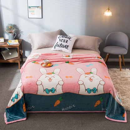 Winter Bed Blanket, Coral Fleece Embossed Sofa Blanket, Double-sided Plus Fleece Warmth, Breathable Blanket, Bed Sheet, Nap Blanket