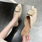 35-39 Summer Women All-match Shiny Slippers Outdoor Diamond High Heels Bohemian Beach Wear-resistant Non-slip Office Lady White Sandals