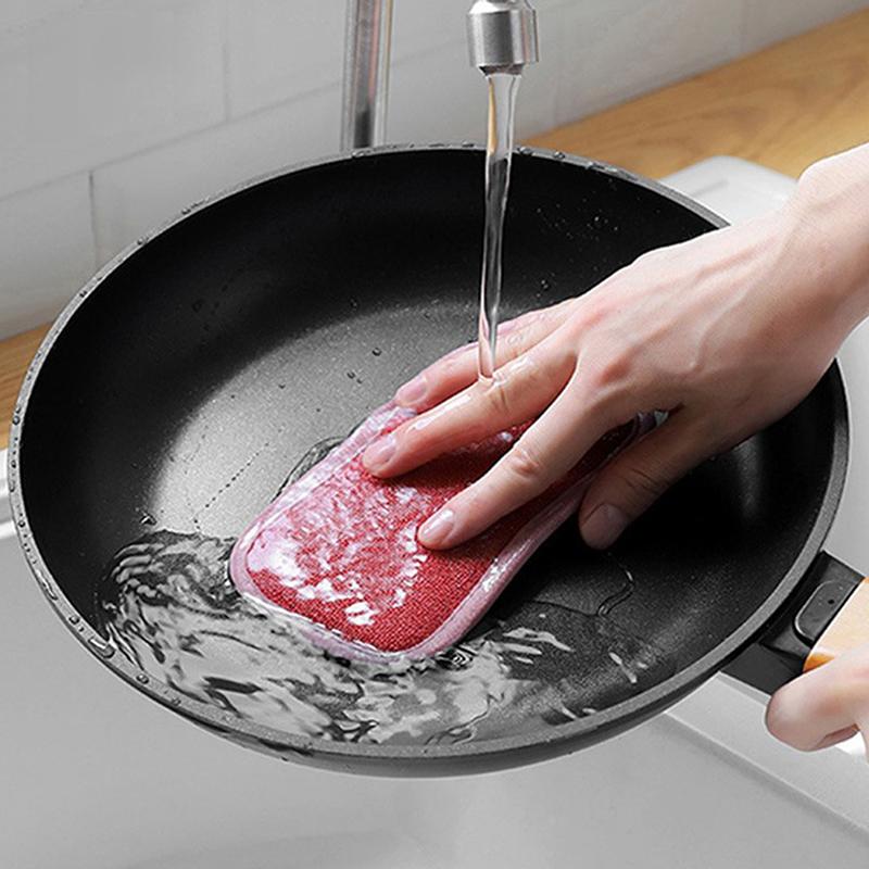 8pcs Reusable Double Sided Scouring Pad Cleaning Tools Magic Sponges Cloth