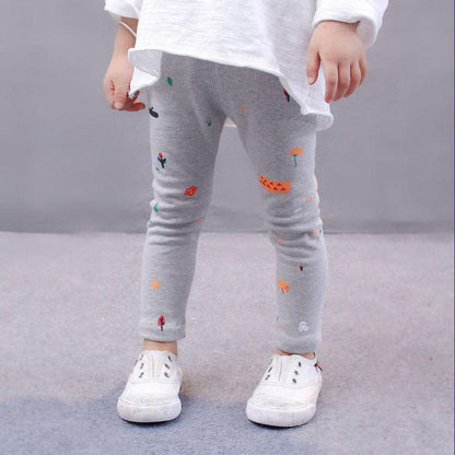 Girls' Leggings Spring and Autumn 1-3-5 Years Old Trousers Children's Pants Feet Pants Stretch Pants Casual Pants