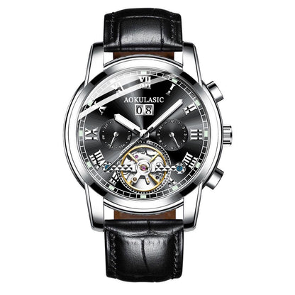 Skeleton Tourbillon Mechanical Watch Men Automatic Classic Leather Mechanical Wrist Watches