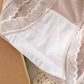 5Pcs/Set Women's Spring and Summer Large Size Causal Soft Briefs Low Waist Solid Color Seamless Lace Cotton Panties