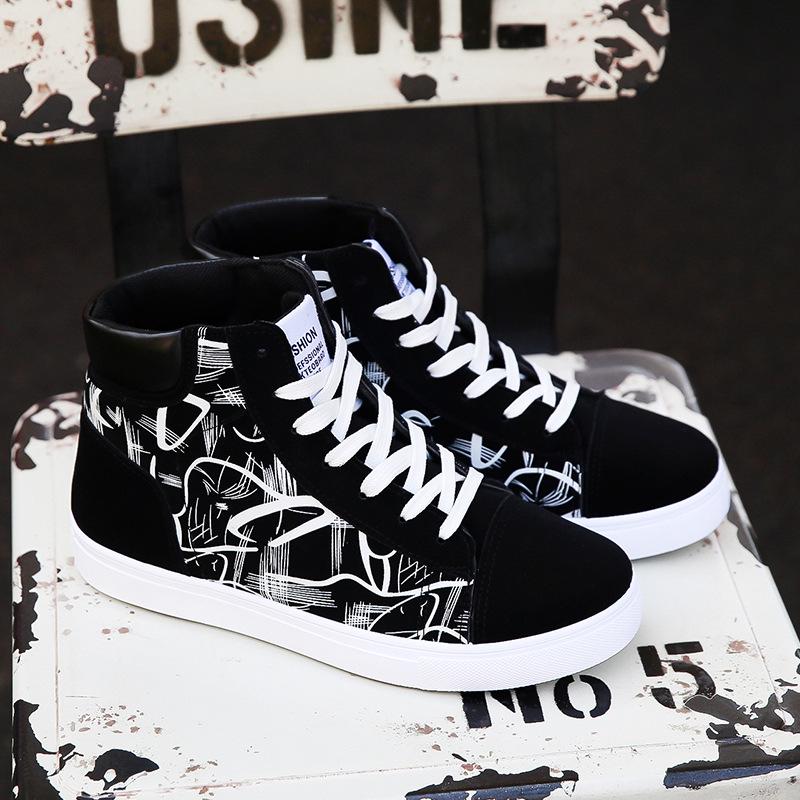 Spring Men High Top Shoes Men's Shoes Student Canvas Shoes Men's Casual Shoes Youth Sneakers Men's Casual Shoes