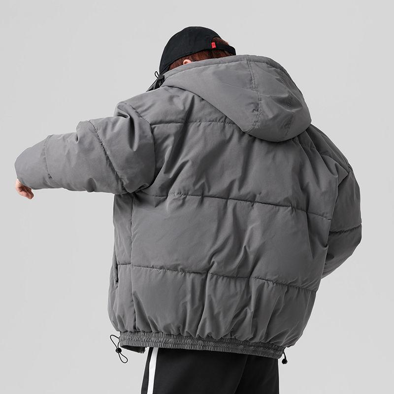 Winter Japanese Style Large Size Cotton-padded Jacket Korean Version of The Trend Loose Thick Coat Men's Drawstring Hooded Bread Suit Jacket Coat