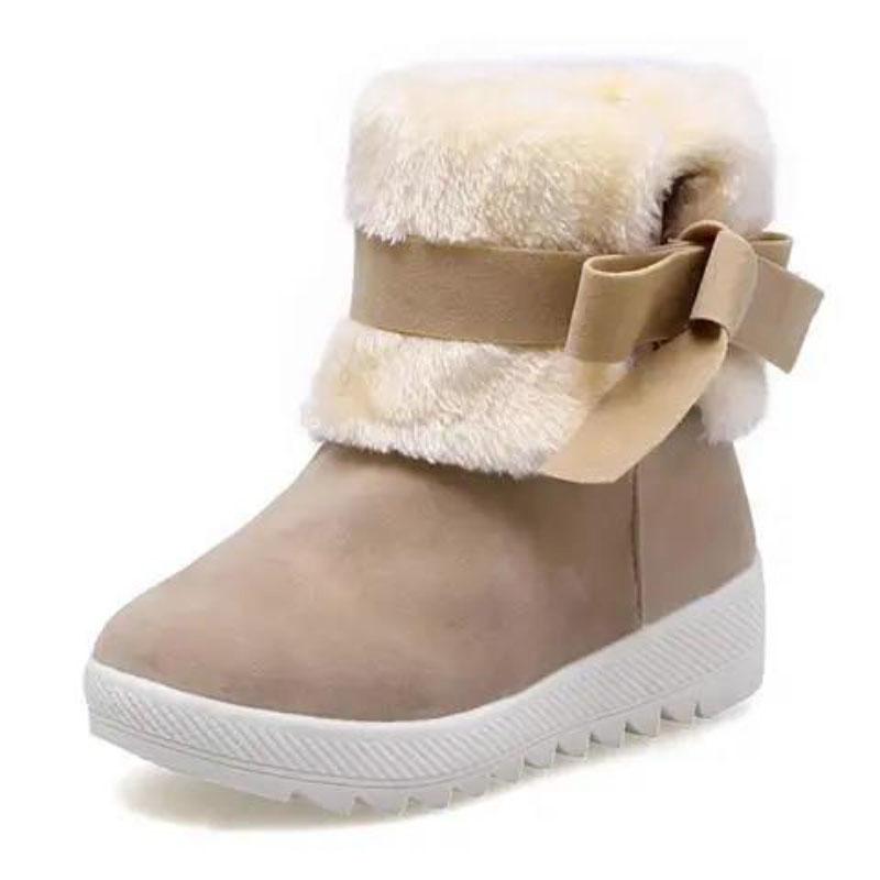 Snow Boots Women's Mid-tube Waterproof Non-slip Winter Plus Velvet Cute Short Boots Thick-soled One Pedal Cotton Shoes
