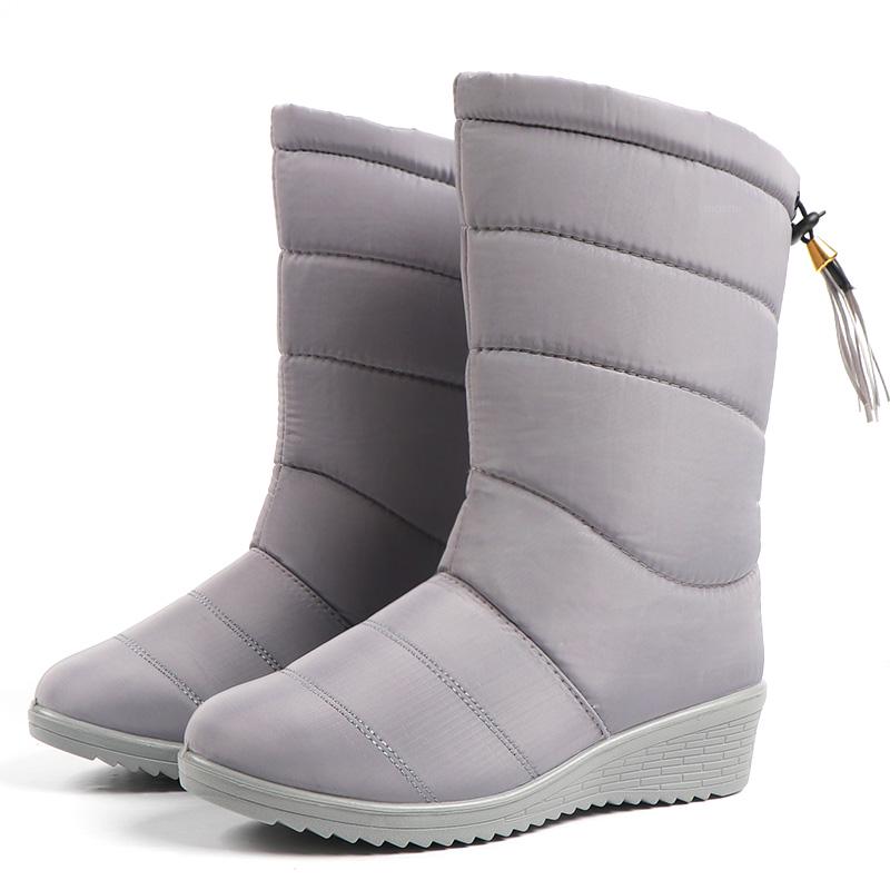 Women's Tassel Snow Boots Warm Non-slip Ankle Boots Solid Color Waterproof Boots