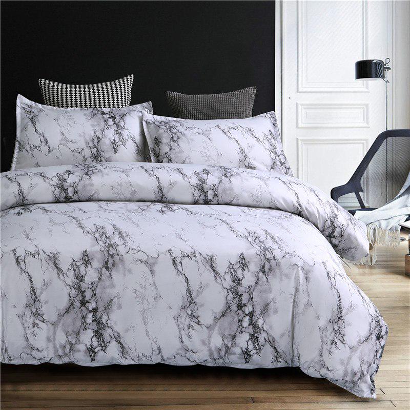 Black Marble Printed Bedding Set Purple Queen Size Duvet Cover Set Bed Linen Quilt Cover