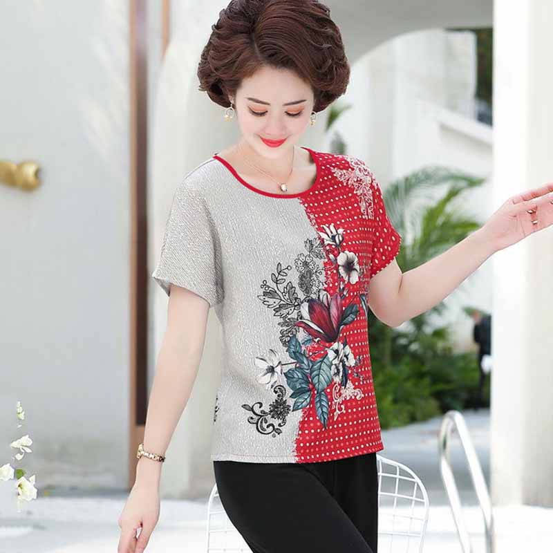 Ice Silk Top Women's T-shirt Plus Size Women's Spring and Summer Bottoming Shirt Women Loose and Thin Casual T-shirt