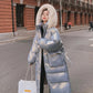 Shiny Down Cotton Jacket Fashion Color Hooded Jacket Winter Thicken Warm Long Over-the-knee Cotton Jacket Suitable for Women