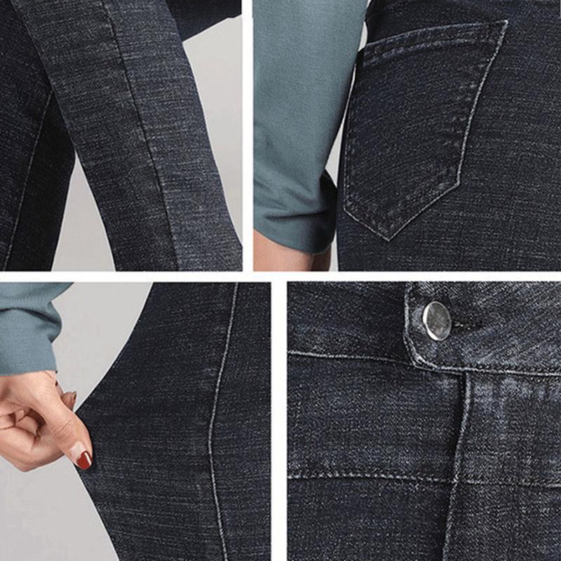 Spring and Autumn Models of Stretch Jeans Women's High-waisted Slim and Versatile Student's Slim Feet Nine-point Leggings
