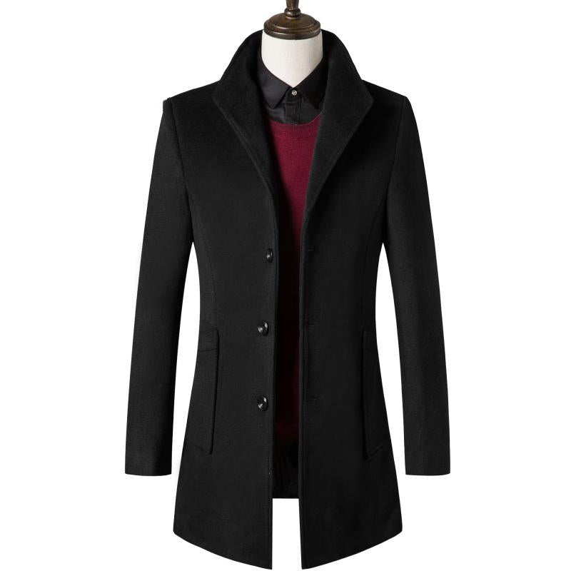 Men Woolen Coats Autumn Winter Solid Men's Wool Coats Luxurious Cashmere Coat Male Jacket