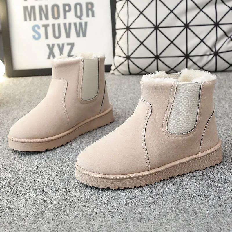 Autumn and Winter Women's Shoes Frosted Retro Round Toe Flat Ankle Boots Martin Boots Elastic Muzzle Feet Lazy Boots