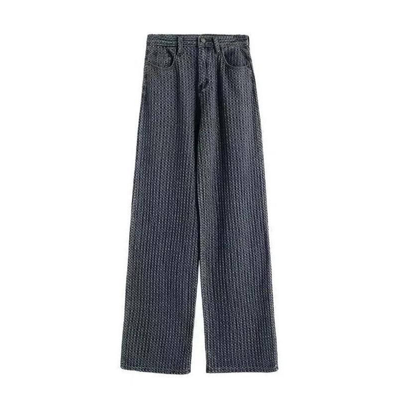 Women's Jeans Fashion Casual Straight Pants High Waist Loose Jeans Washed Plus Size Jeans