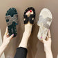 Slippers Women's Outer Wear Summer Beach Home Students All-match Fashion Rhinestone One-way Flat Sandals and Slippers