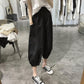 WTEMPO Lantern Pants M-XXXL Cotton Pants Big Pocket Women Spring and Summer Loose Elastic Waist Solid Color Casual Trousers