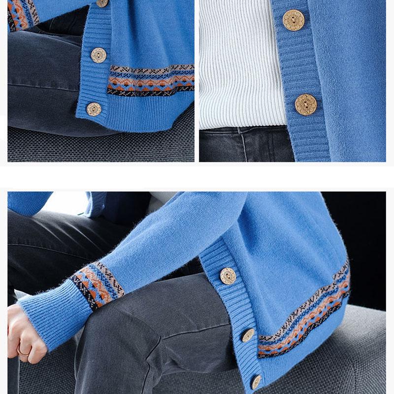 Spring and Autumn Color Jacket V-neck Long-sleeved Sweater Fashion Cardigan Urban Women's Top