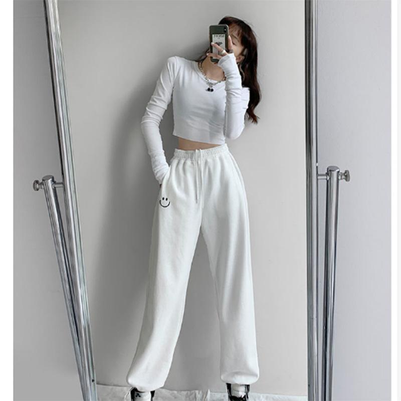 Casual Pants Autumn Women's High Waist Straight Drawstring Feet Summer Loose and Thin Sports Sweatpants Tide