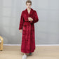 Luxury Nightgown Men's Autumn and Winter Long Coral Fleece Thick Warm Flannel Bathrobe Zipper Home Pajamas Skirt
