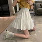 Fungus Edge Skirt Women's Summer Elastic Waist Cover Crotch A-line Short Skirt All-match Beach Short Skirt