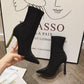 Fashion Women Boots Pointed Toe Elastic Ankle Boots Heels Shoes Spring Autumn Winter Female Socks Boots