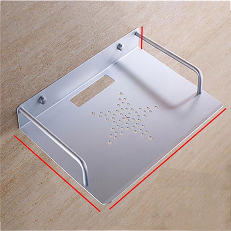 Single Wall Mount Tv Storage Box Router Shelf Bracket Holder Set-Top Box Mini Player Stand Rack Aluminum Single Layer Space