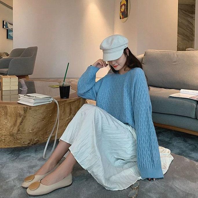 Autumn Women's Sweater Loose Student Autumn and Winter Tops All-match Long-sleeved Knitted Pullover Women