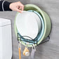 2PCS Washbasin Rack Put Basin Storage Rack Nail-free Towel Rack Dormitory Household Kitchen Bathroom Wall Hanging Rack Drain Basket Pot Cover Rack