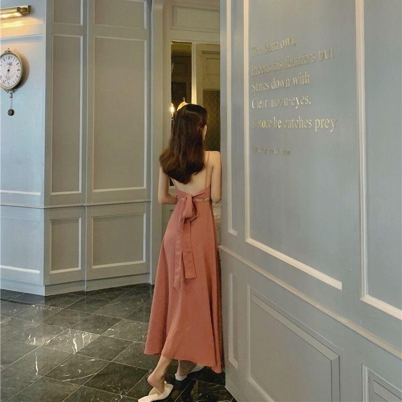 Hong Kong Style Female Summer Cold Wind Retro Temperament  Dress