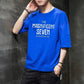 T-shirt for Men Korean Trendy Monogram Print Tees Summer O-neck Short Sleeve Thin Shirt Soft Casual Loose Pullover for Youth