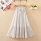 Women's High Waist Mid-length A-line Draping Ruffled Skirt Chiffon Fairy Dress Pleated Floral Skirt Summer