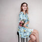 Ice Silk Floral Dress Trendy Female Summer New Product Fashionable High-end Slim Summer Dress