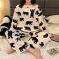 Household Indoor Coral Velvet Thickened Women's Pajamas Flannel Plus Velvet Outer Wear Home Suit