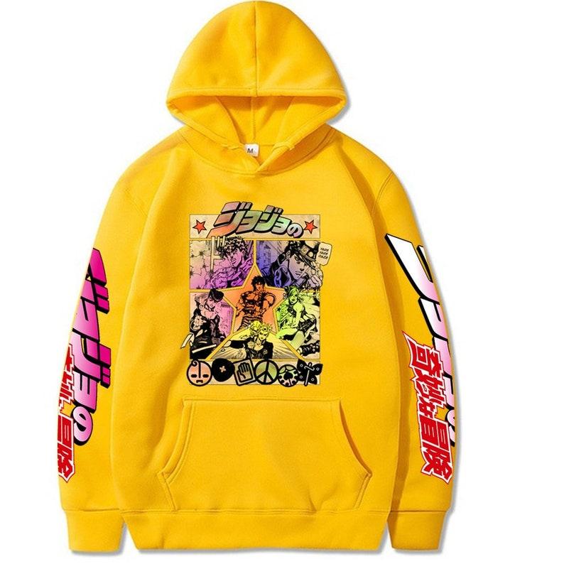 Harajuku JOJO's Bizarre Adventure Unisex Hoodies Japanese Anime JOJO Printed Men's Hoodie Streetwear Casual Sweatshirts