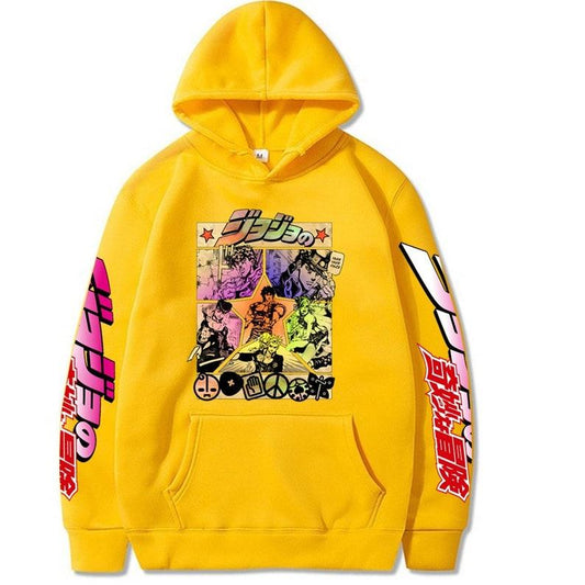Harajuku JOJO's Bizarre Adventure Unisex Hoodies Japanese Anime JOJO Printed Men's Hoodie Streetwear Casual Sweatshirts