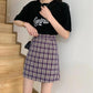 Plaid Skirt Women's Anti-glare Short Skirt High Waist A-line Skirt Slimming Hip Skirt