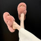 Autumn and Winter Ins Non-slip Thick-soled Multi-color Women Cotton Slippers Home Furry Slippers