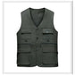 Spring, Summer and Autumn Middle-aged and Elderly Men's Vests Wear Multi-pocket Fishing Photography Casual Vests on Both Sides