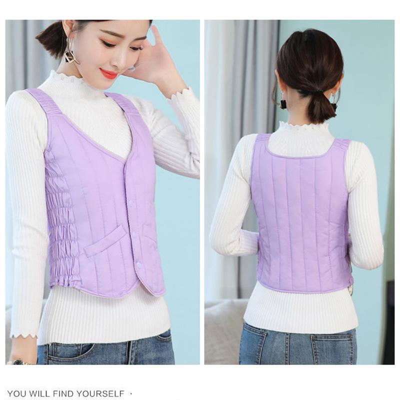 Fall/winter Down Cotton Vest Women's Close-fitting Inner-wearing Warmth and Slim-fitting Short Light and Thin Bottoming Waistcoat Vest