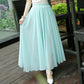 Women Chiffon Skirt Mid-length A-line Skirt Plus Size Fairy Skirt Summer Ruffled Elastic Waist Sandy Beach Vacation Daily