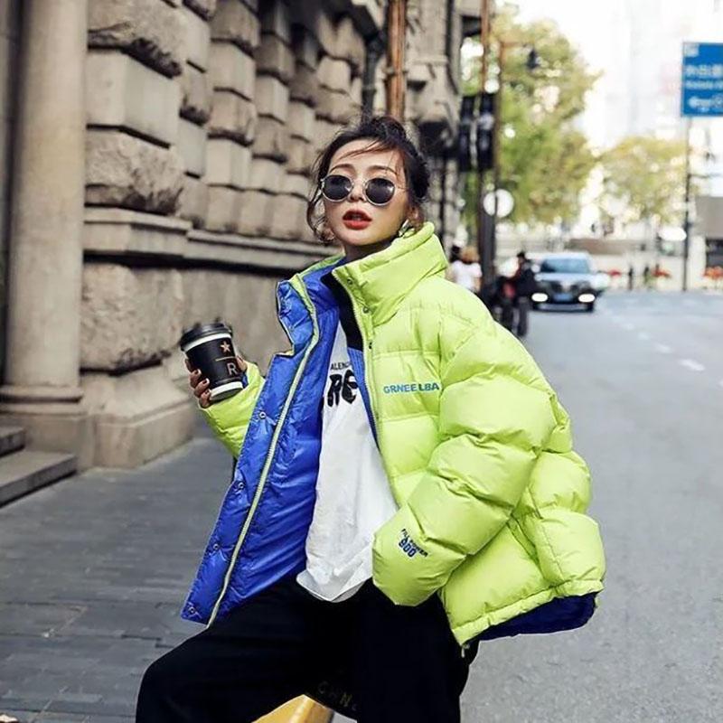 Winter Short Ladies Down Jacket Korean Fashion Loose Thick Cotton Stand Collar Jacket
