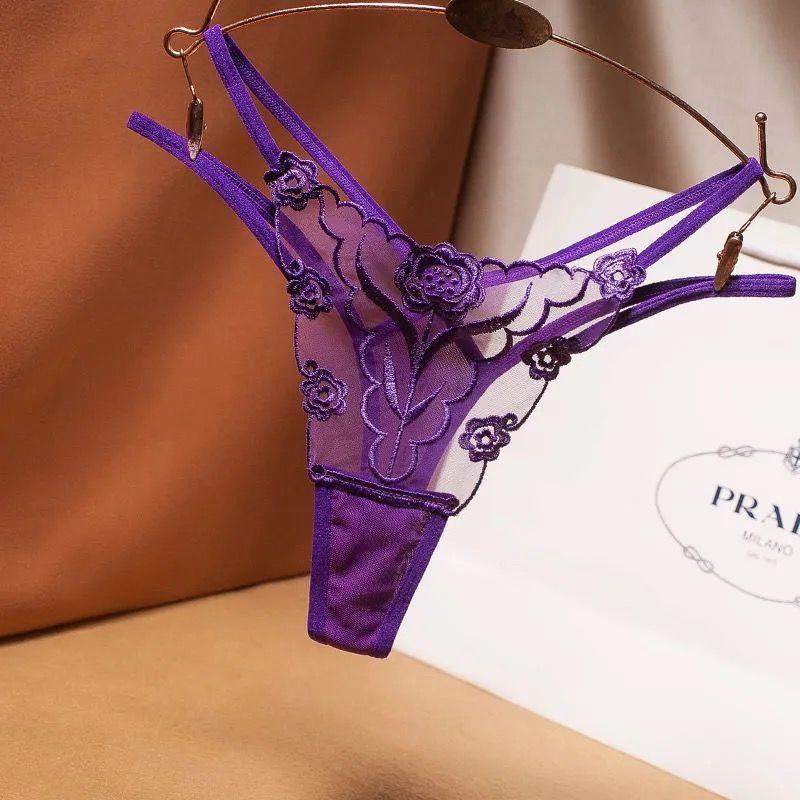 Sexy T-shaped Pants Large Size Girls Lace Work Ladies Perspective Temptation Thong Free To Take Off