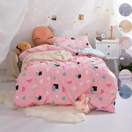 Bed Flat Sheet 100% Cotton Bedding Set Duvet Cover Pillowcase Quilt Cover Bedclothes