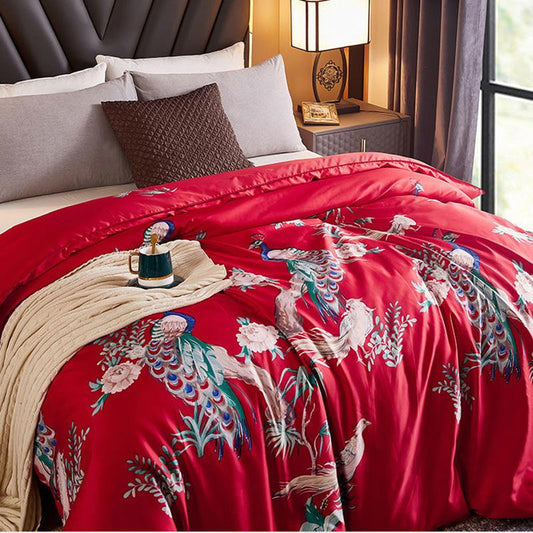 High Grade Winter Chinese 100%Long Mulberry Silk Quilt Quality Handmade 4 Season Silk Comforter Blankets 100%Cotton Fabric Cover